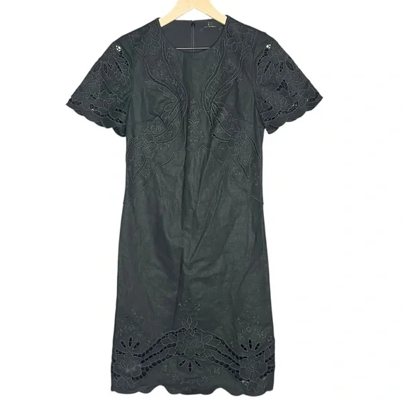 Kobi Halperin Lisa Dress Embroidered Linen Blend Lace Sheath Size XS - Picture 2 of 7